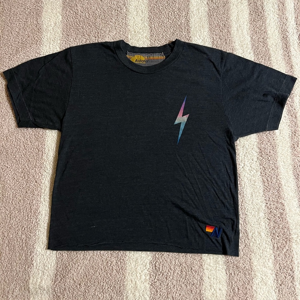 Aviator Nation Dark Blue Lightning Bolt Tee